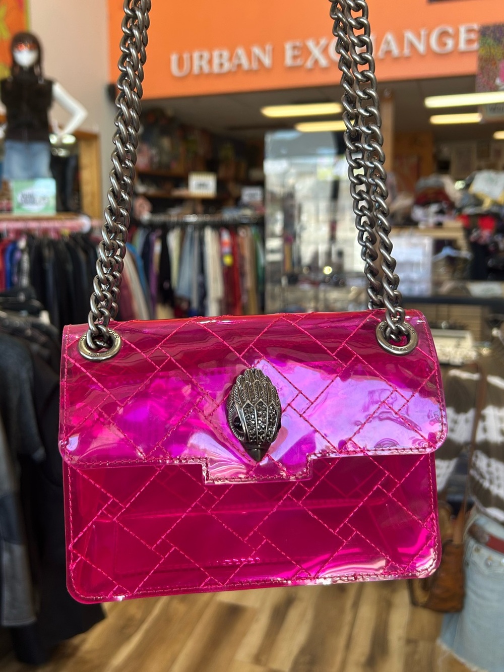 Kurt Geiger Hot Pink Transparent Bag